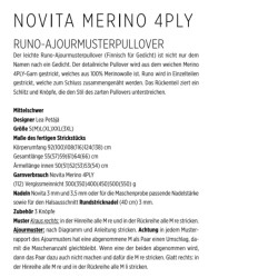 Ajourmusterpullover Runo aus Novita Merino 4Ply - Download Anleitung
