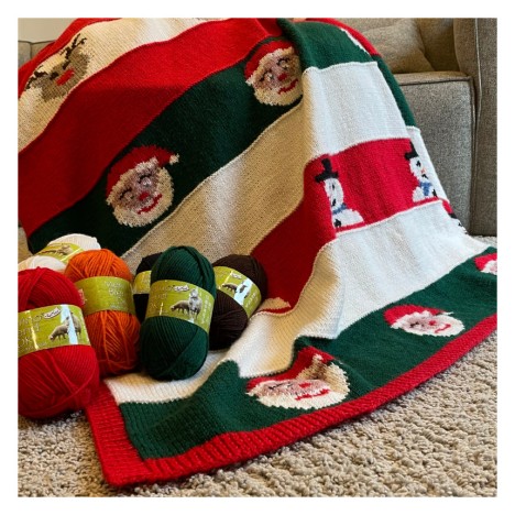 Set für eine Weihnachtsdecke aus King Cole Merino Blend DK