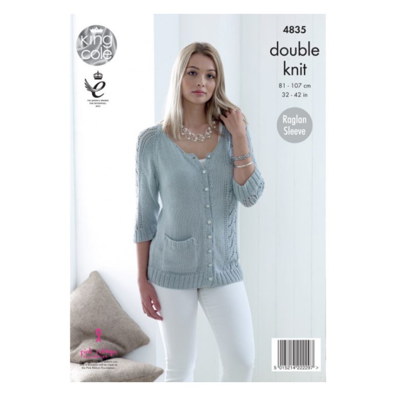 King Cole Strickanleitung 4835 Bamboo Cotton für Pullover und Strickjacke