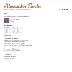 WYS - Stricksocke Alexander- Download Anleitung
