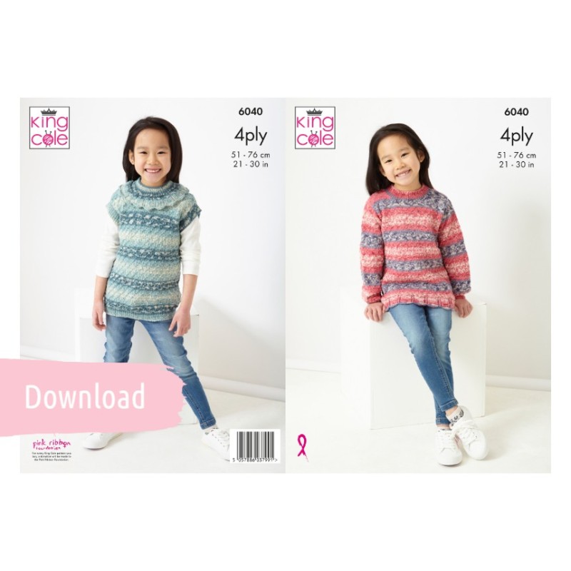 King Cole Strickanleitung 6040 für Kinder mit Norse 4Ply - Download-Anleitung