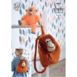 King Cole Strickanleitung 9057 "Orangutan" für Tinsel Chunky und Big Value Chunky Garn