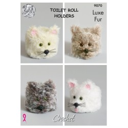 King Cole Häkelanleitung 9070 "Cats" für Luxury Fur-Garn