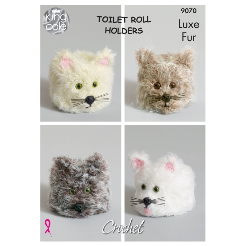 King Cole Häkelanleitung 9070 "Cats" für Luxury Fur-Garn