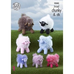 King Cole Strickanleitung 9080 "Sheeps"  für Tinsel DK & Chunky-Garn