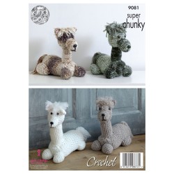 King Cole Häkelanleitung 9081 "Andre, the Alpaca"  für Kuscheltiere und Türstopper