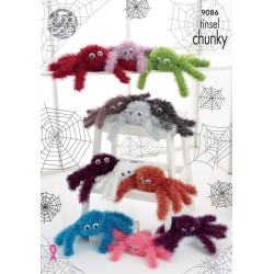 King Cole Strickanleitung 9086 "Spiders" für Tinsel Chunky Garn