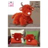 King Cole Strickanleitung 9089 "Highland Cow" für Tinsel Chunky Garn