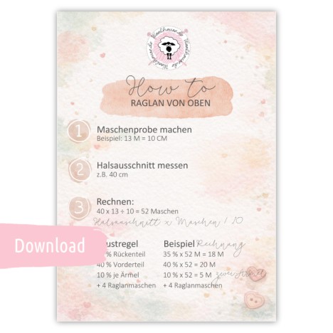 DOWNLOAD - How to Raglan - Strickanleitung