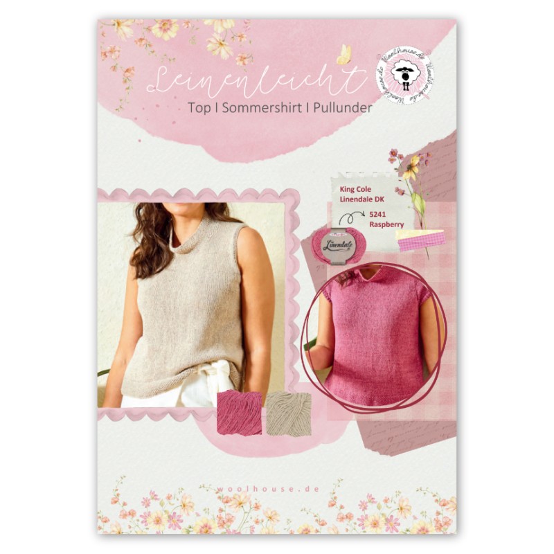 Strickanleitung Sommershirt Leinen leicht mit Linendale DK - Printversion