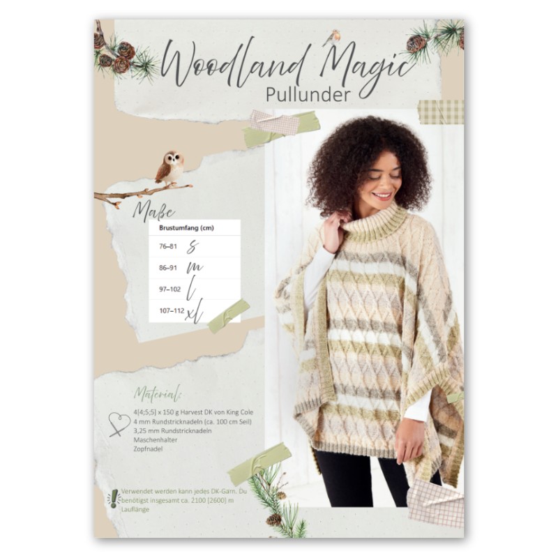 Woodland Magic - Strickanleitung für einen Poncho mit Harvest DK - Printversion