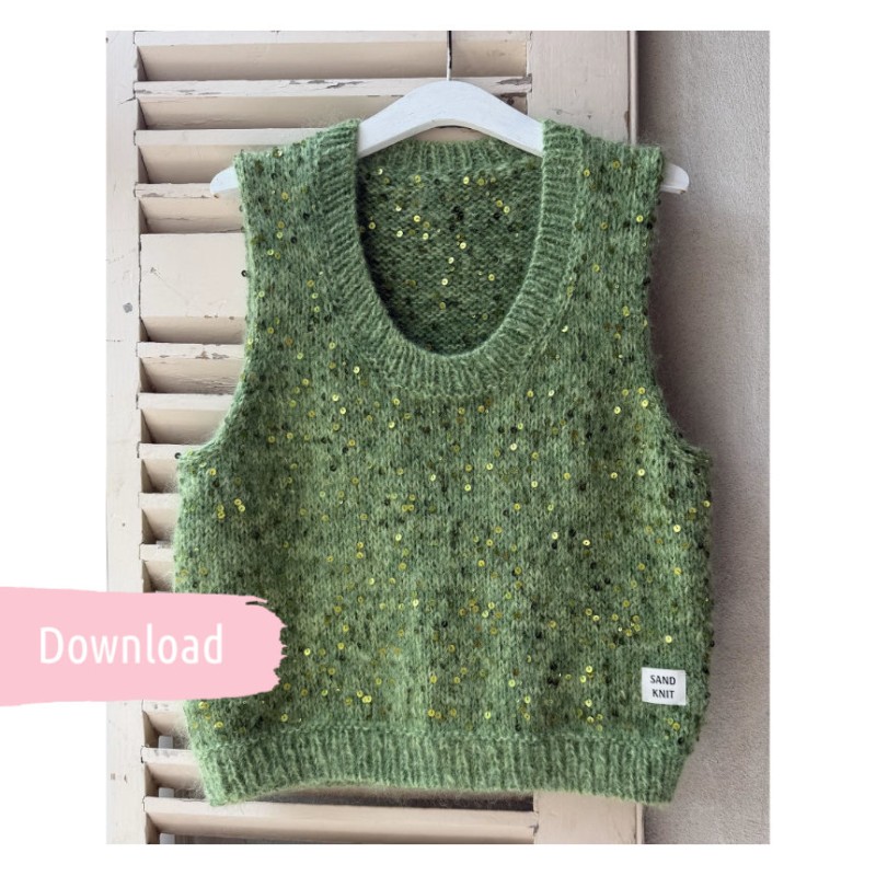 DOWNLOAD - Sand Knit - Adel Slipover O-Neck - Strickanleitung für einen Pullunder