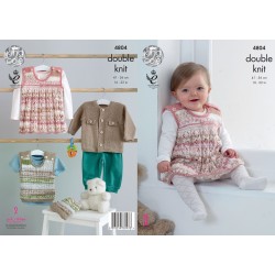 King Cole Strickanleitung (DK) 4804 für Babies - Pollunder, Kleidchen, Mützen, Schals