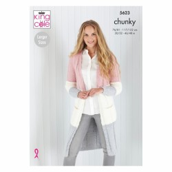 Strickanleitung 5623 für einen großzügigen Cardigan aus King Cole Timeless Chunky