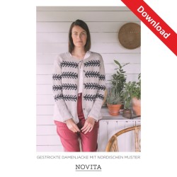 Damenjacke mit nordischem Muster aus Novita Nalle - Download Anleitung