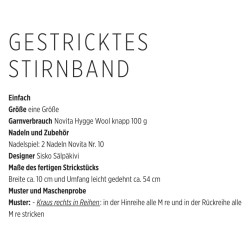 Stirnband aus Novita Hygge - Download Anleitung