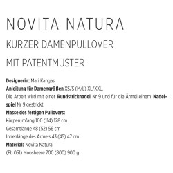 Kurzer Damenpullover aus Novita Natura - Download Anleitung