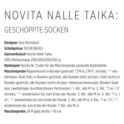 Geschoppte Socken aus Novita Nalle Download-Anleitung