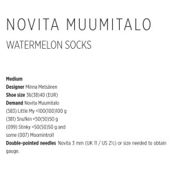 Wassermelonen-Socken aus Novita Muumitalo Download-Anleitung