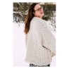 Jutta Bücker - Anleitung "Pretty Grey" - Pullover mit Zöpfen und Blütenmuster